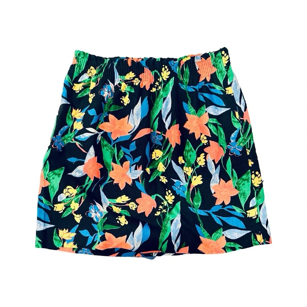 NWT J Crew Paper Bag Waist Linen Cotton Blend Floral City Skirt - Picture 3 of 6